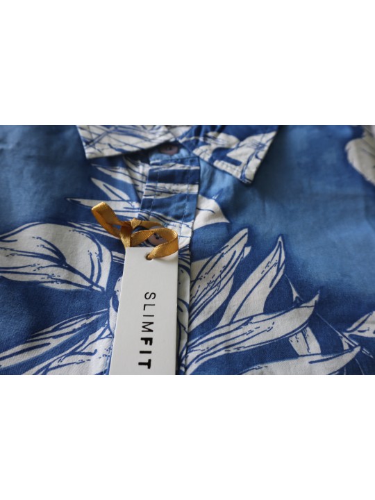 Eighth Ave Half sleeves printed casual shirt - Blue leaf 