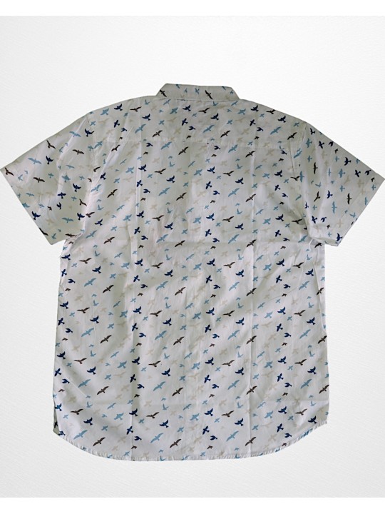 Eighth Ave  Half Sleeves printed Casual shirt - White Bird