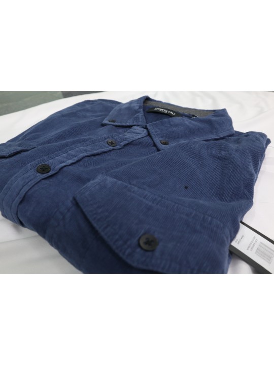 KENNETHKOLE CAUSAL CORDUROY CASUAL SHIRT- BLUE