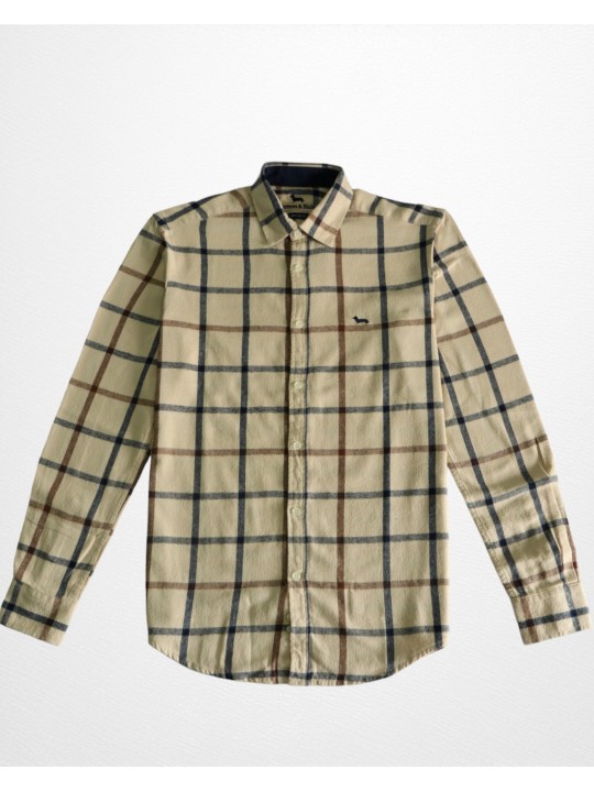 Harmon&Blane Full sleeves Flannel Shirt - Beige