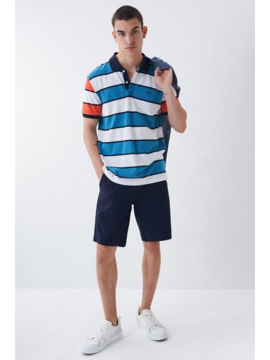 Salsa Jeans Polo T-shirt Blue white strips