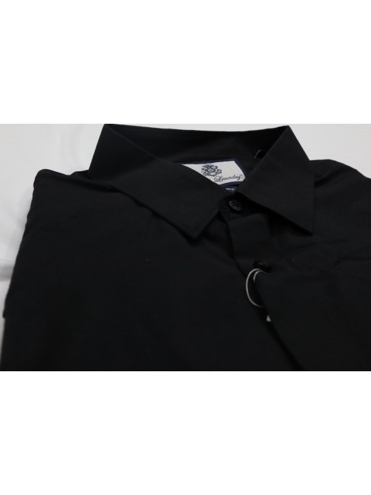 ENGLISH LAUN FORMAL SOLID SHIRT - BLACK